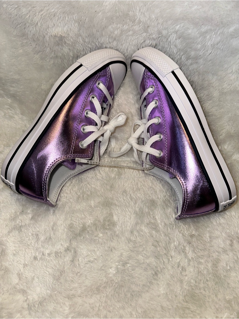Converse Metallic Purple Low Top Sneakers